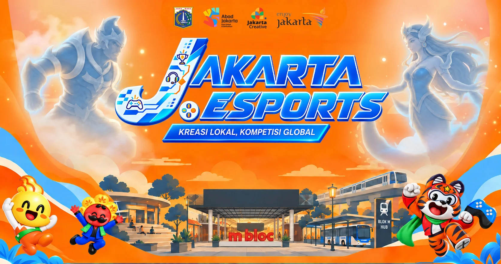 Jakarta Esports 2026 — Kreasi Lokal, Kompetisi Global. 13 November 2026, m Bloc Space, 10.00 WIB – Selesai